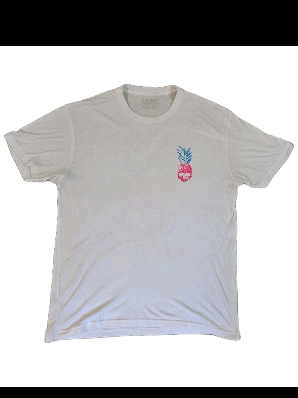 Combat Iron Apparel Men’s "Juicy AF" Pineapple Skull T-Shirt - Size Large White